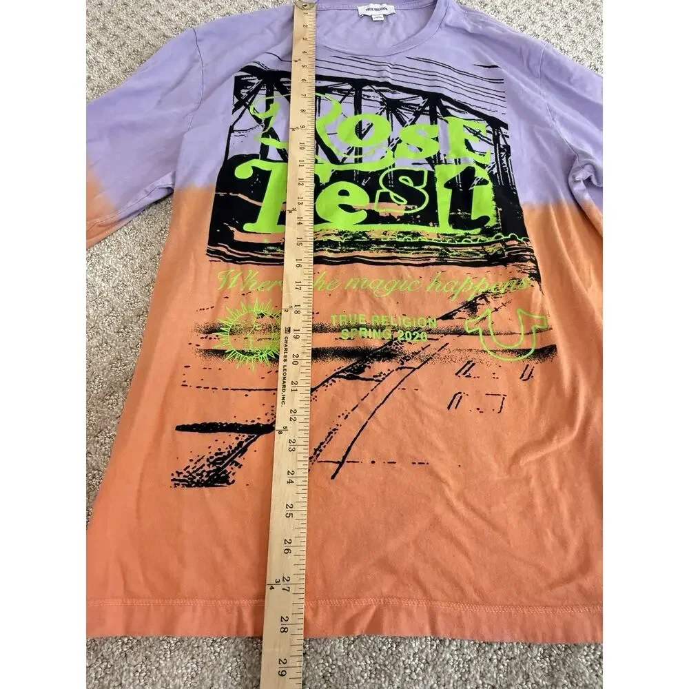 True Religion Rose Fest 2020 Bank Tee Long Sleeve Men Size Large - Picture 2 of 9